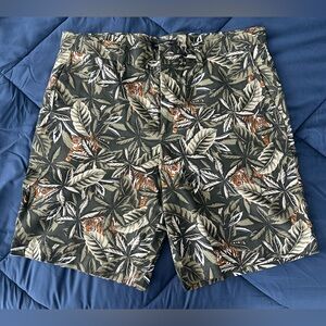 Banana Republic Green Leaf Print Shorts